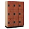 Salsbury Industries 3 Tier Designer Locker, 54"Wx76"Hx18"D, 9 Door, Cherry 18-23368CHE - alternate 1